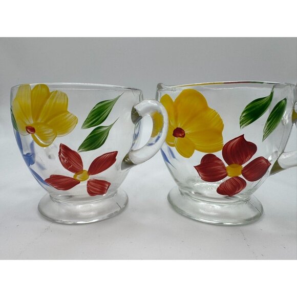 Vintage Bartlett Collins Creamer Sugar Bowl Floral Yellow Blue Gay Fad 50’s Vtg - Picture 7 of 9